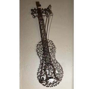 Vintage Violin Wrought Iron Wall Art 25”